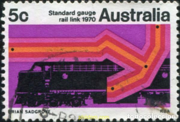 Sellos: 790208 USED AUSTRALIA 1970 COMMEMORACION DE LA ADAPTACION STANDAR DE LAS VIAS DE LOS FERROCARRILES