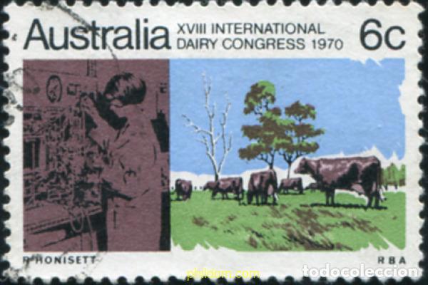 Sellos: 790214 USED AUSTRALIA 1970 18 CONGRESO DE PRODUCTOS LACTEOS