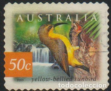 Sellos: Australia 2003 Scott 2162 Sello &ordm; Fauna Animales Aves Suimanga de vientre amarillo (Nectarinia jugul