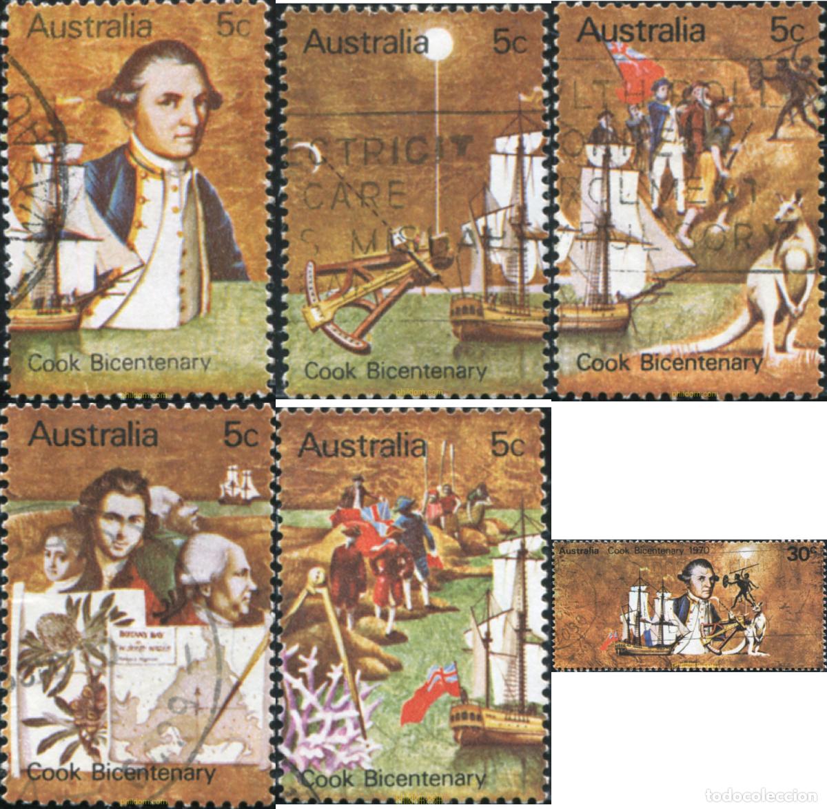 Sellos: 790219 USED AUSTRALIA 1970 200 ANIVERSARIO DEL DESCUBRIMIENTO DE AUSTRALIA