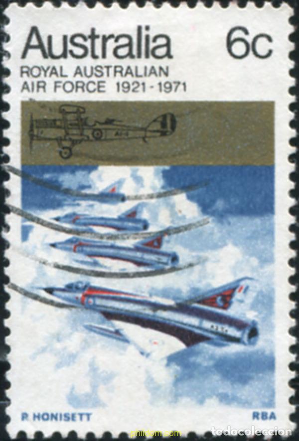 Sellos: 790237 USED AUSTRALIA 1971 50 ANIVERSARIO DEL ROYAL AUSTRALIAN AIR FORCE