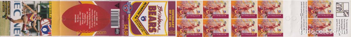 Sellos: 159547 MNH AUSTRALIA 1996 CENTENARIO DE LA LIGA AUSTRALIANA DE FUTBOL