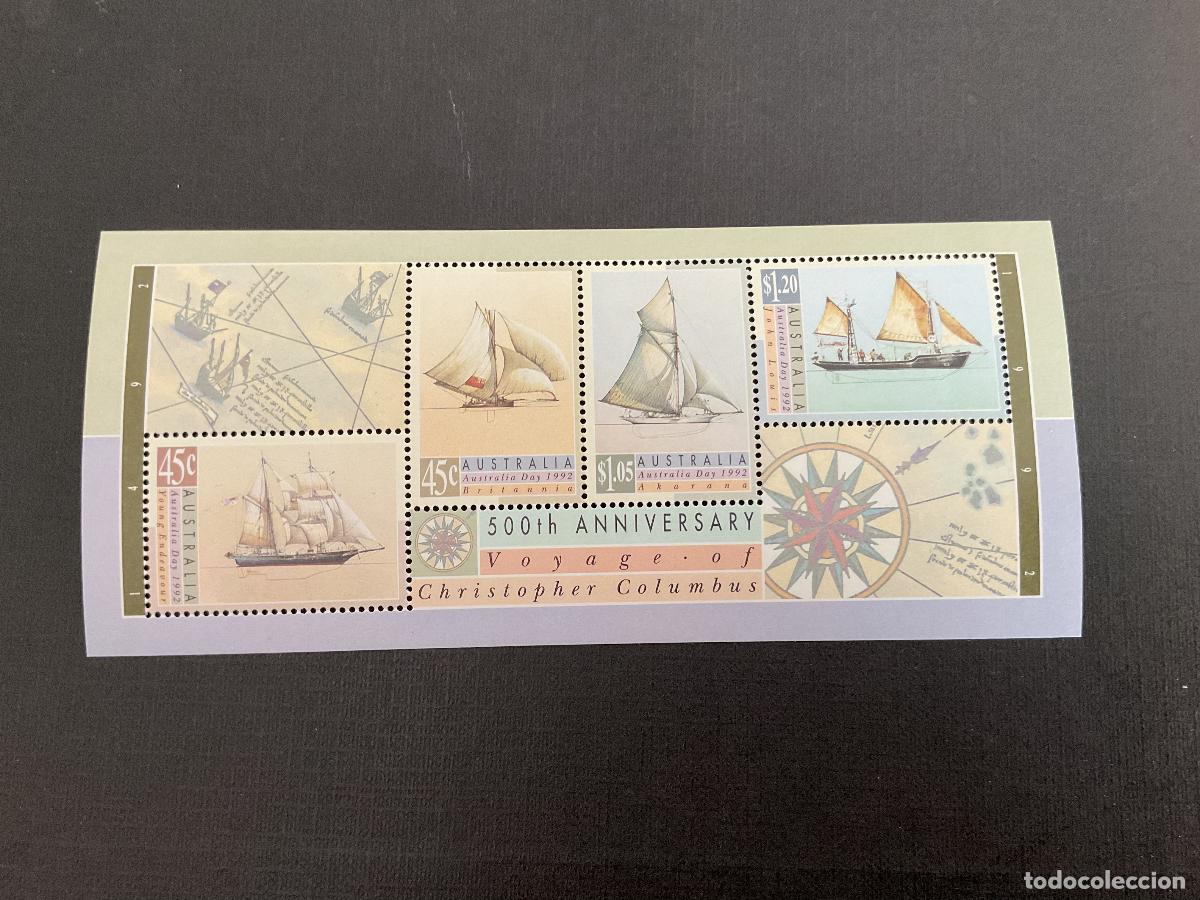 Sellos: AUSTRALIA N&ordm; YVERT HB 17*** A&Ntilde;O 1992 VELEROS. 500 ANIV. DESCUBRIMIENTO DE AMERICA