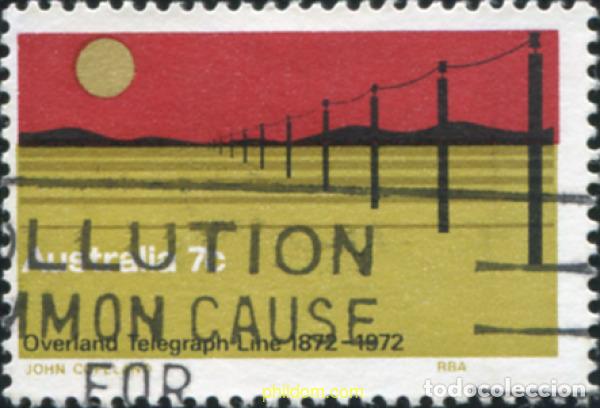 Sellos: 790259 USED AUSTRALIA 1972 CENTENARIO DE LAS COMUNICACIONES POR TELEGRAFO