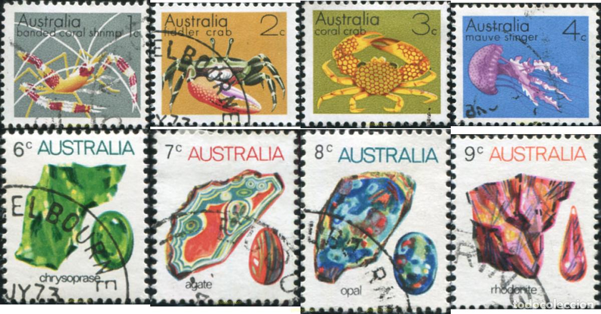 Sellos: 790268 USED AUSTRALIA 1973 FAUNA MARINA Y MINERALES