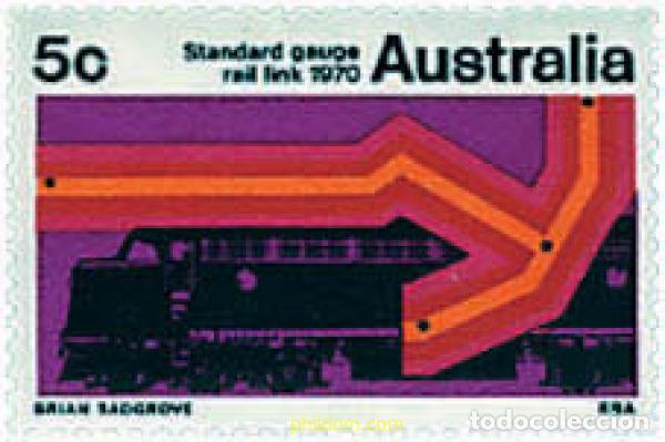 Sellos: 57273 MNH AUSTRALIA 1970 COMMEMORACION DE LA ADAPTACION STANDAR DE LAS VIAS DE LOS FERROCARRILES