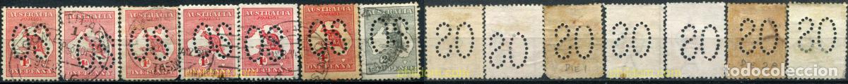 Sellos: 790387 USED AUSTRALIA 1913 SELLOS DE 1912-13 PERFORADOS
