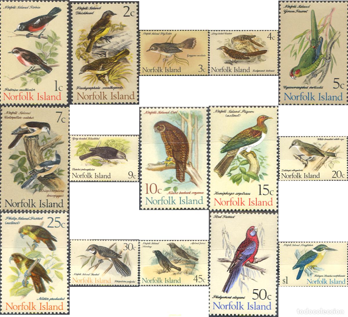 Sellos: 36860 MNH NORFOLK 1970 AVES
