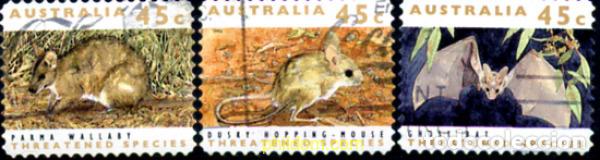 Sellos: 246437 USED AUSTRALIA 1992 FAUNA EN PELIGRO DE EXTINCION
