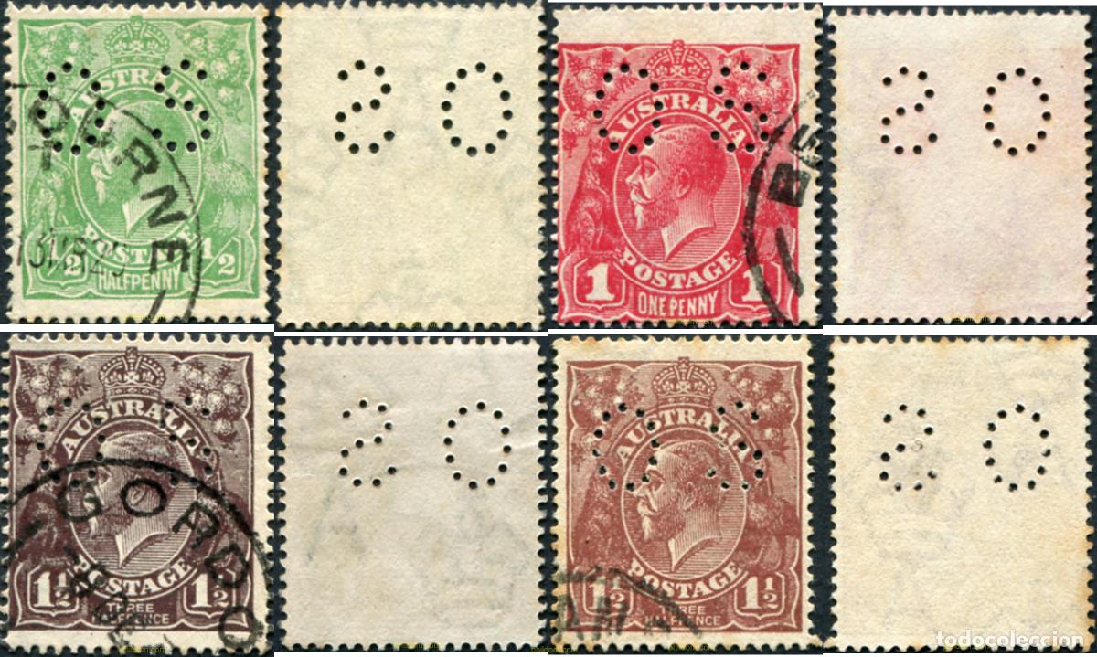 Sellos: 790636 USED AUSTRALIA 1919 SELLOS DE 1918-20 PERFORADOS