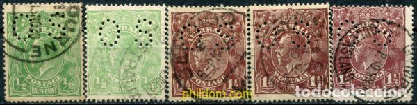 Sellos: 790639 USED AUSTRALIA 1919 SELLOS DE 1918-20 PERFORADOS