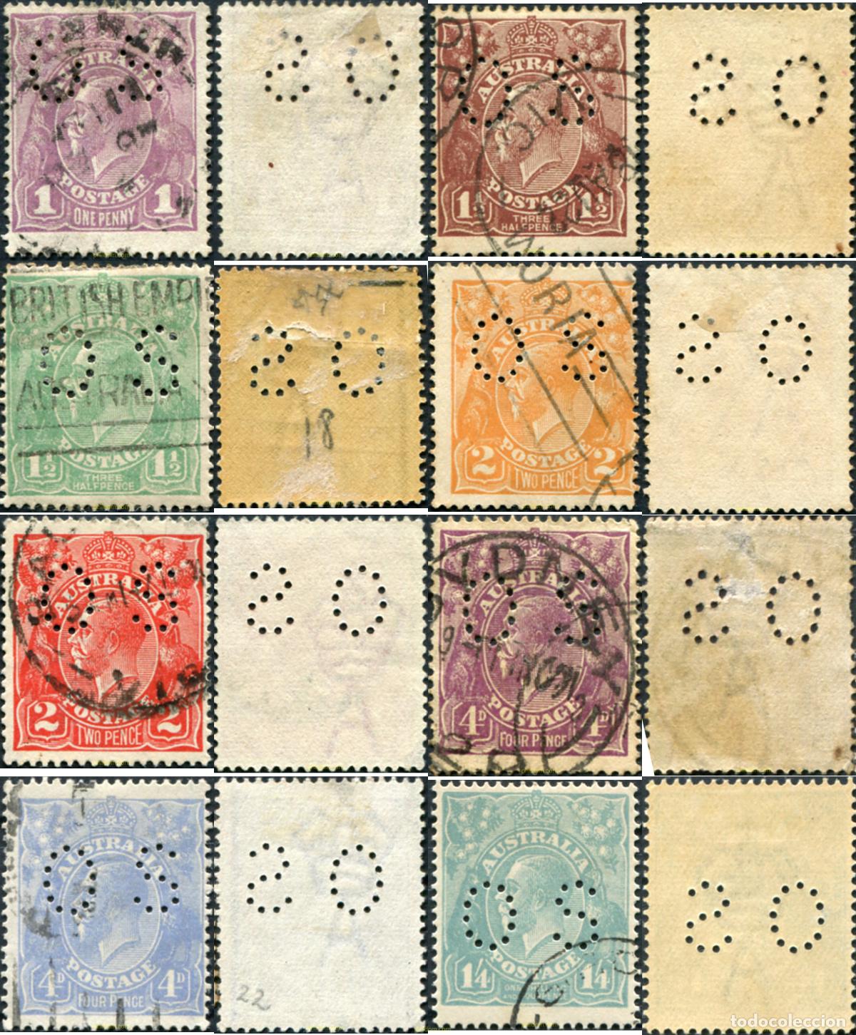Sellos: 790655 USED AUSTRALIA 1915 SELLOS DE 1914-23 PERFORADOS