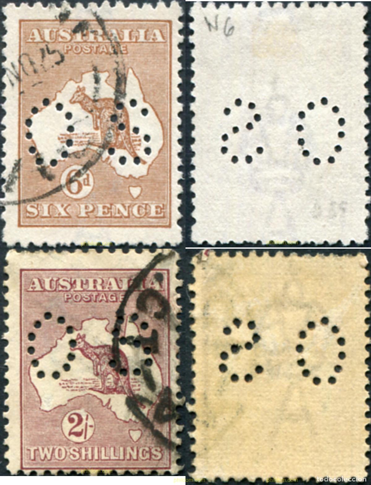 Sellos: 790670 USED AUSTRALIA 1931 SELLOS DE 1929-30 PERFORADOS