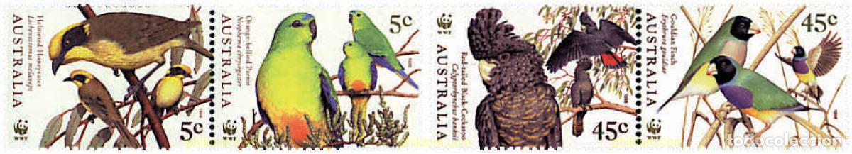 Sellos: 5269 MNH AUSTRALIA 1998 AVES DE AUSTRALIA EN PELIGRO DE EXTINCION