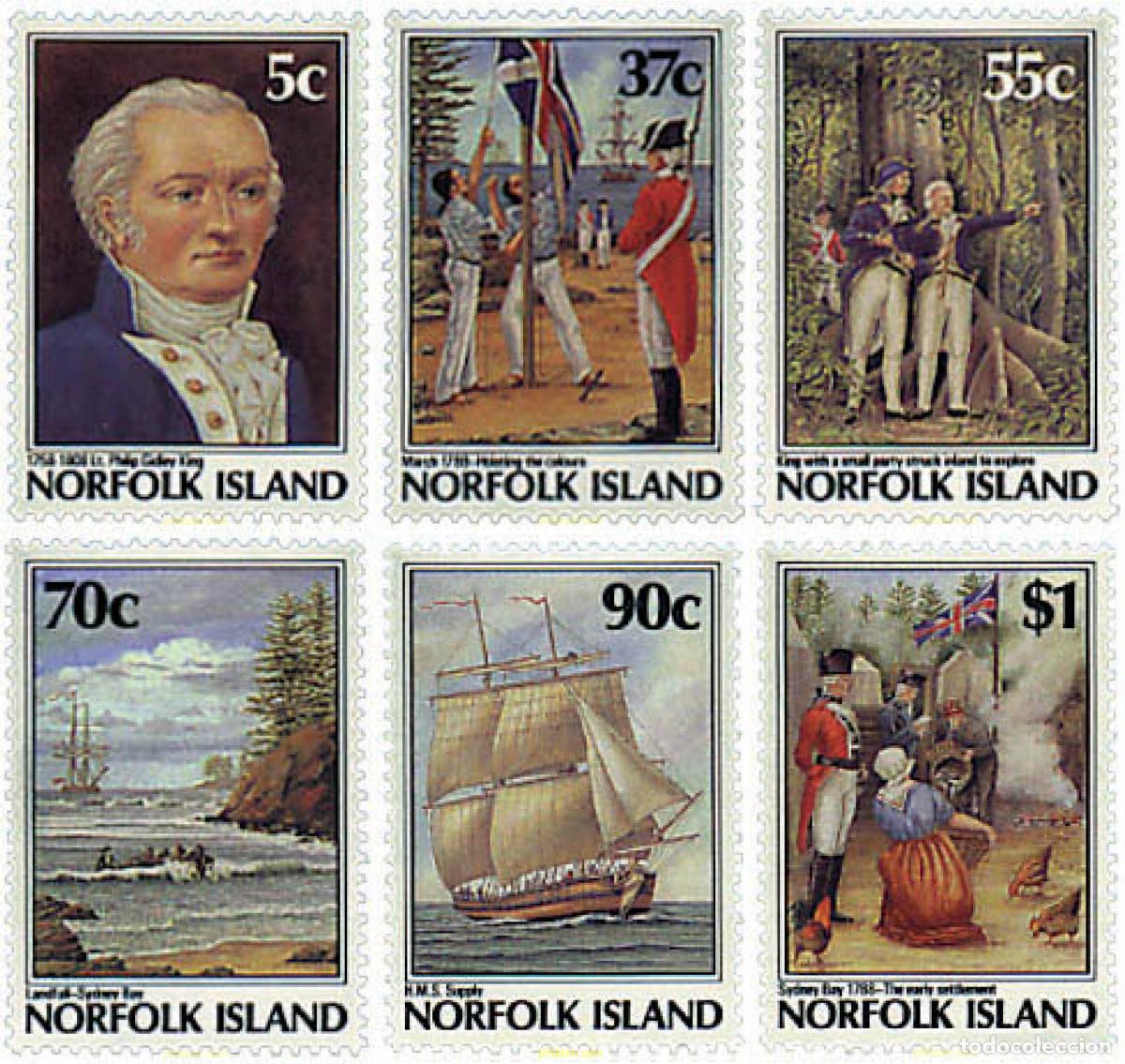 Sellos: 55462 MNH NORFOLK 1988 200 ANIVERSARIO DE LA COLONIZACION DE NORFOLK