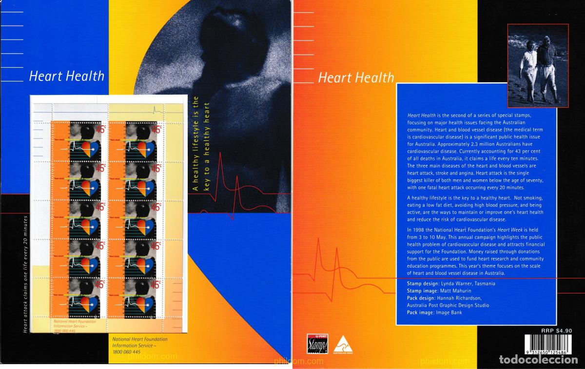 Sellos: 607792 MNH AUSTRALIA 1998 EL CORAZON Y LA SALUD.