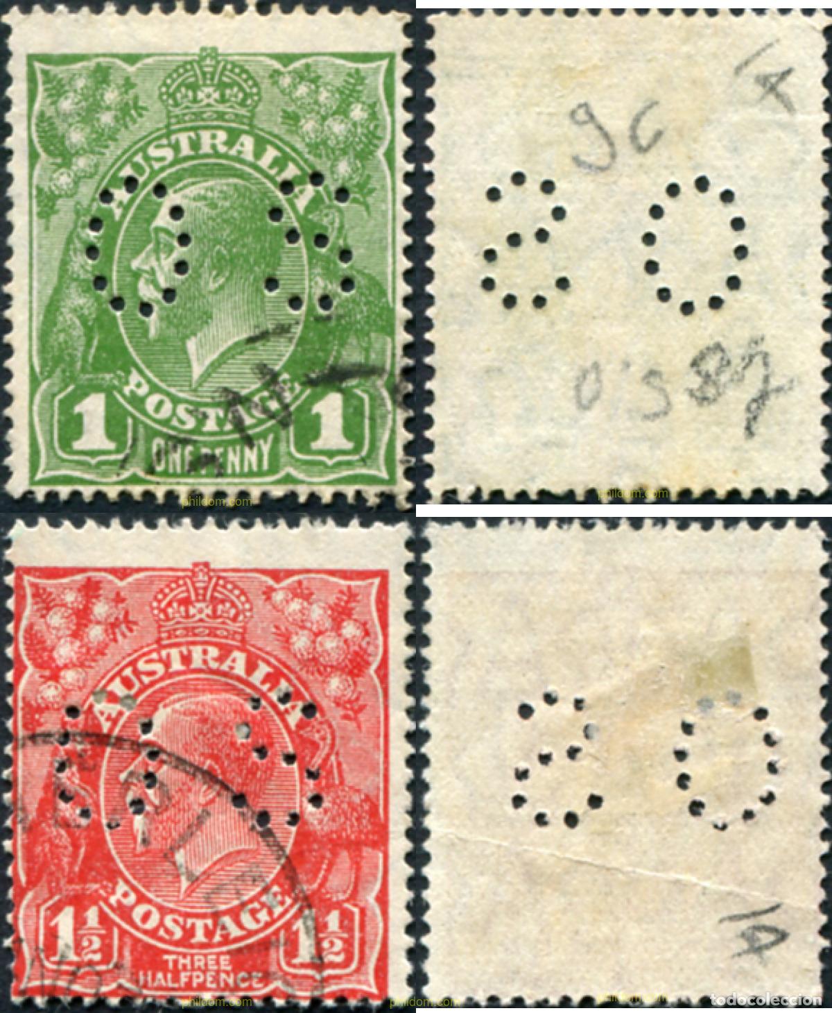 Sellos: 790691 USED AUSTRALIA 1926 SELLOS DE 1923-25 PERFORADOS