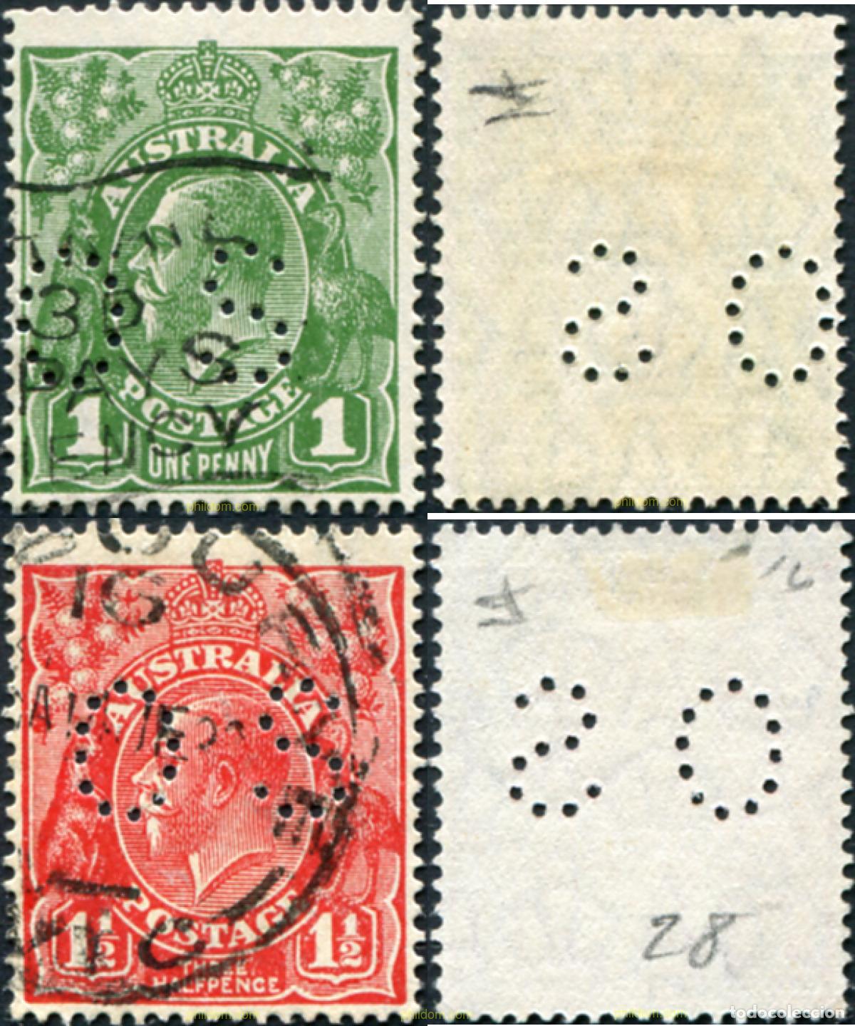 Sellos: 790693 USED AUSTRALIA 1926 SELLOS DE 1923-25 PERFORADOS