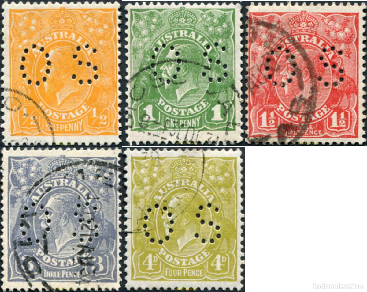 Sellos: 790701 USED AUSTRALIA 1928 SELLOS DE 1926-28 PERFORADOS