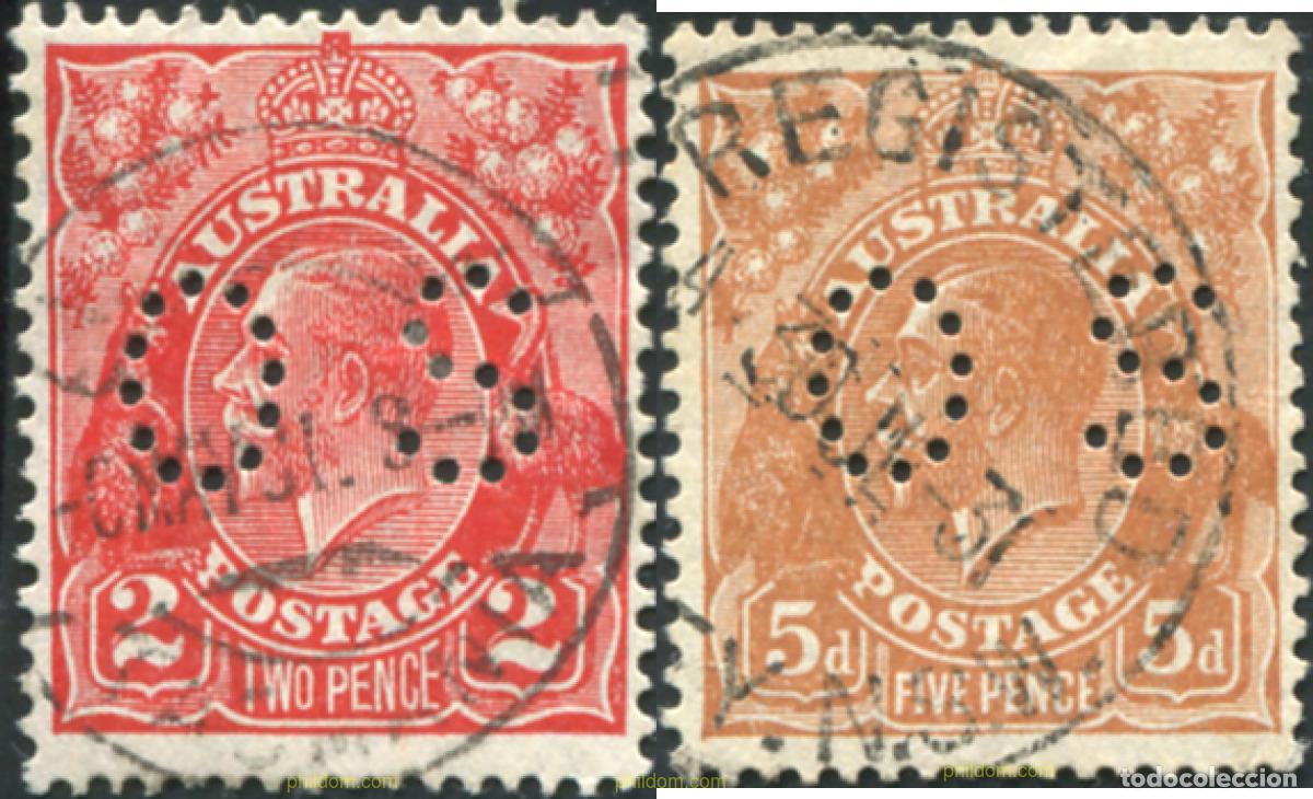 Sellos: 790711 USED AUSTRALIA 1931 SELLOS DE 1929-30 PERFORADOS