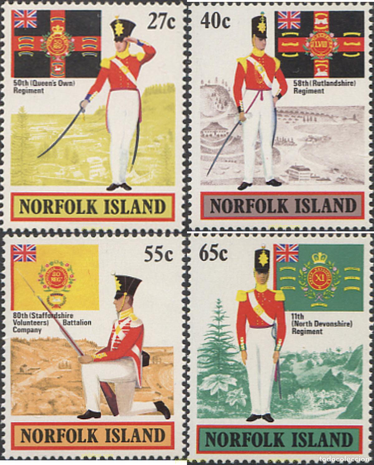 Sellos: 147976 MNH NORFOLK 1982 UNIFORMES MILITARES