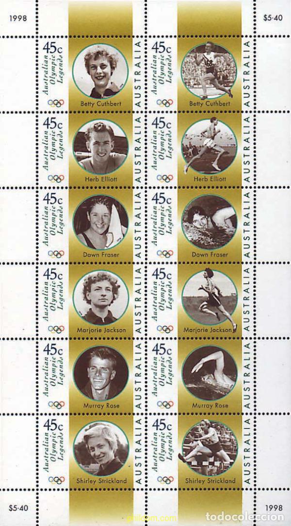 Sellos: 247969 MNH AUSTRALIA 1998 DIA NACIONAL. LEYENDAS OLIMPICAS AUSTRALIANAS