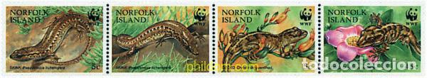 Sellos: 5370 MNH NORFOLK 1996 SKINK Y GECO DE LA ISLA DE LORD HOWE