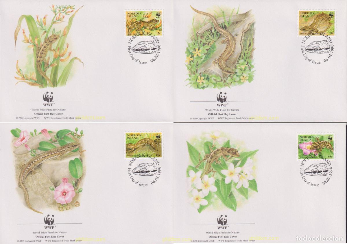 Sellos: 23201 MNH NORFOLK 1996 SKINK Y GECO DE LA ISLA DE LORD HOWE