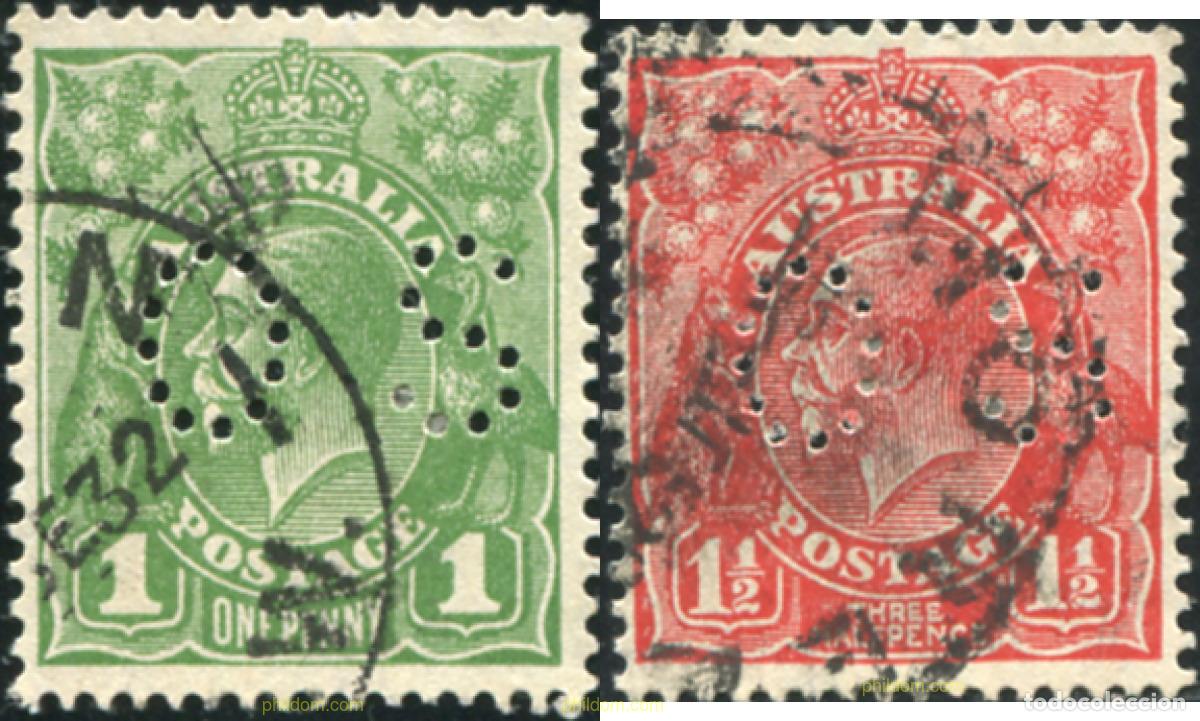 Sellos: 790933 USED AUSTRALIA 1928 SELLOS DE 1926-28 PERFORADOS
