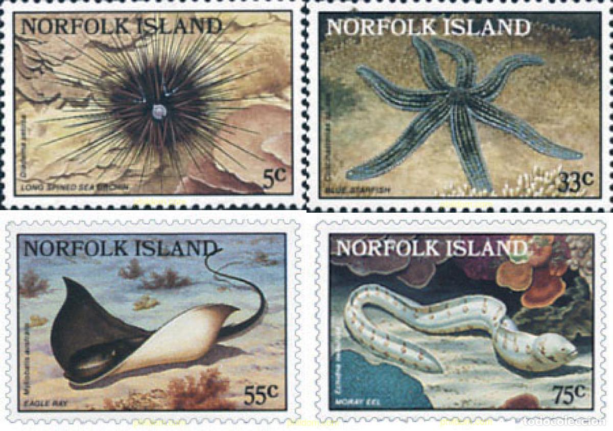Timbres: 44850 MNH NORFOLK 1986 FAUNA MARINA