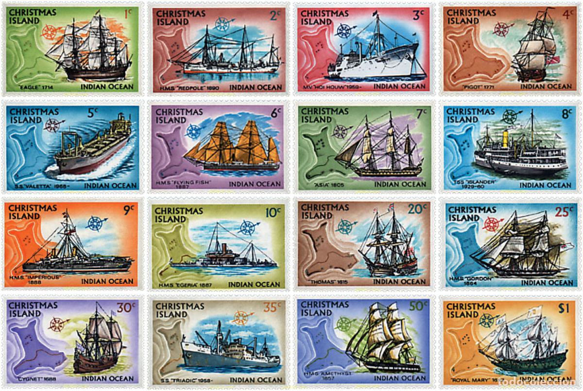 Sellos: 60377 MNH CHRISTMAS 1972 RED FERROVIARIA Y BARCOS
