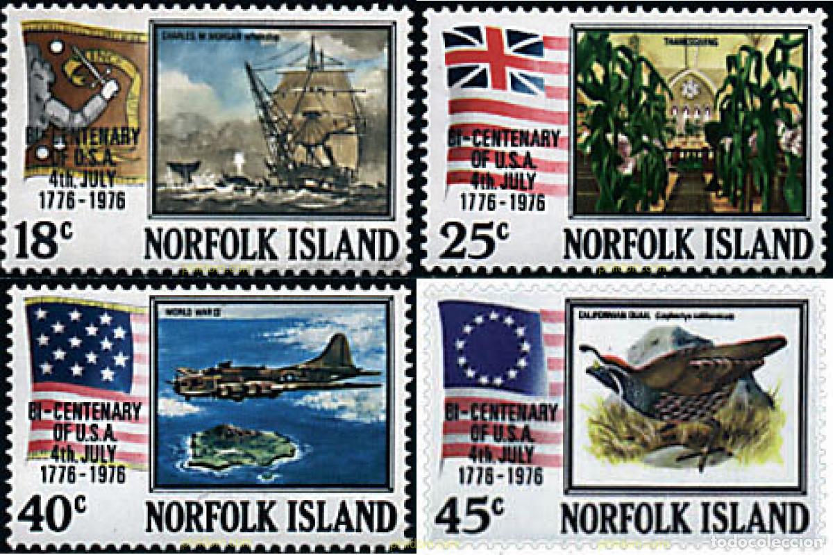 Sellos: 76620 MNH NORFOLK 1976 BICENTENARIO DE LA INDEPENDENCIA DE LOS ESTADOS UNIDOS