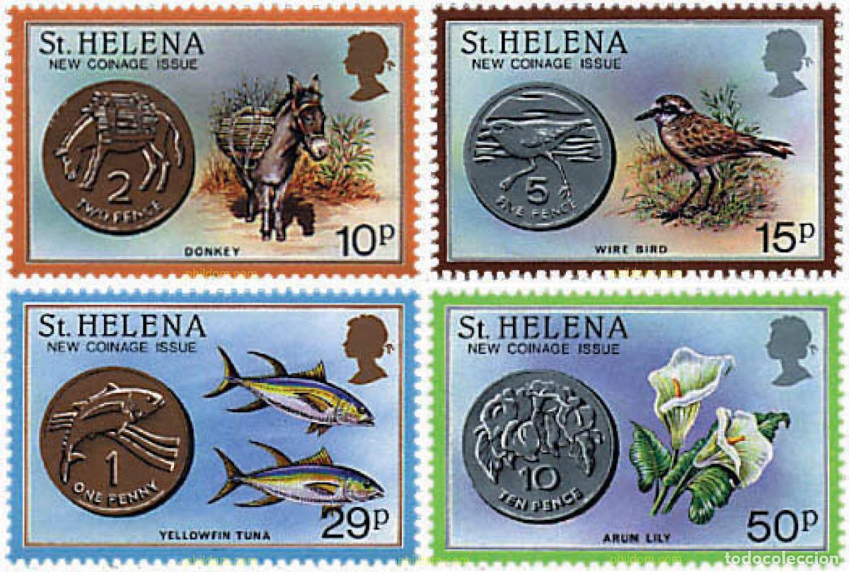 Sellos: 93257 MNH SANTA ELENA 1984 NUEVAS PIEZAS DE MONEDA