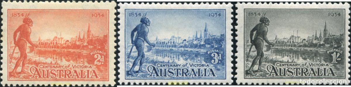 Sellos: 791053 HINGED AUSTRALIA 1934 CENTENARIO DE LA COLONIA DE VICTORIA