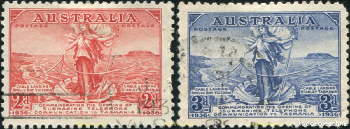 Sellos: 215208 USED AUSTRALIA 1936 INAUGURACION DEL CABLE TELEFONICO ENTRE TASMANIA Y AUSTRALIA
