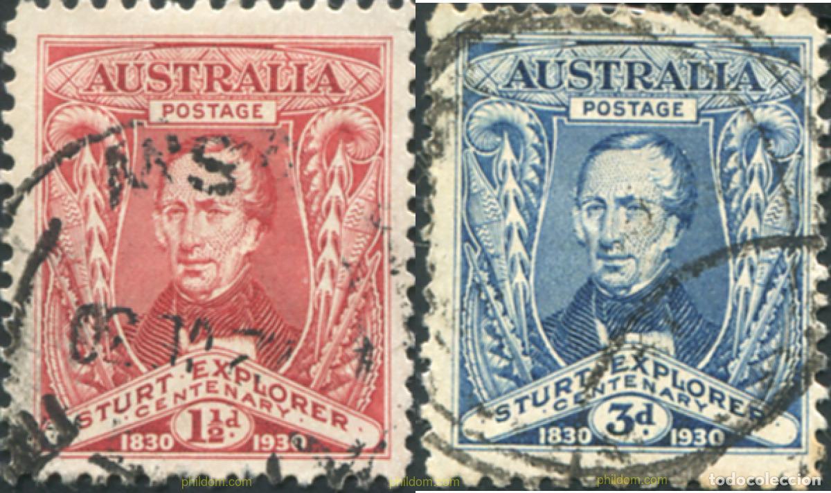 Sellos: 788850 USED AUSTRALIA 1930 CENTENARIO DE LA EXPEDICION DE CHARLES STURT