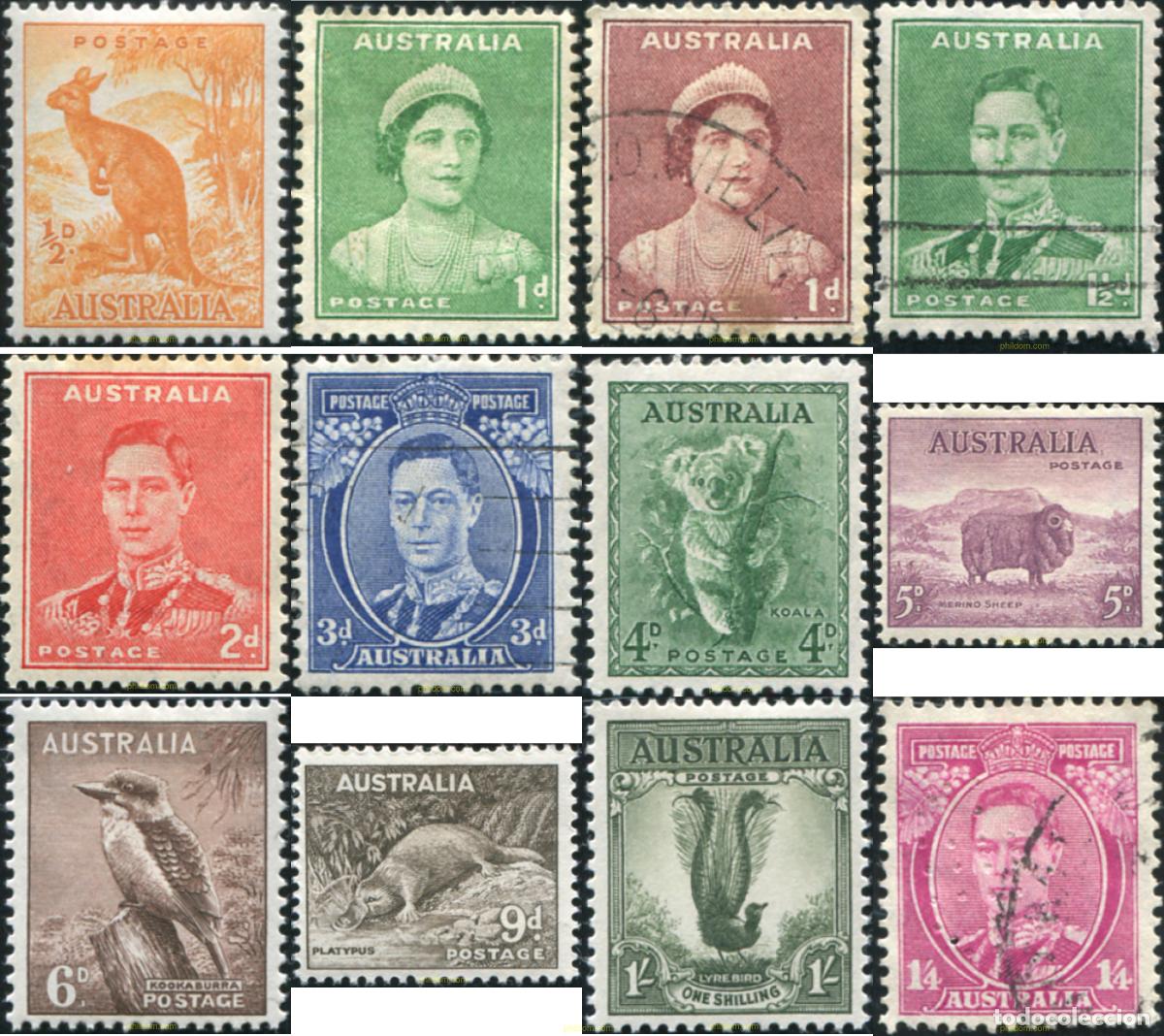 Stamps: 791147 USED AUSTRALIA 1937 SERIE BASICA