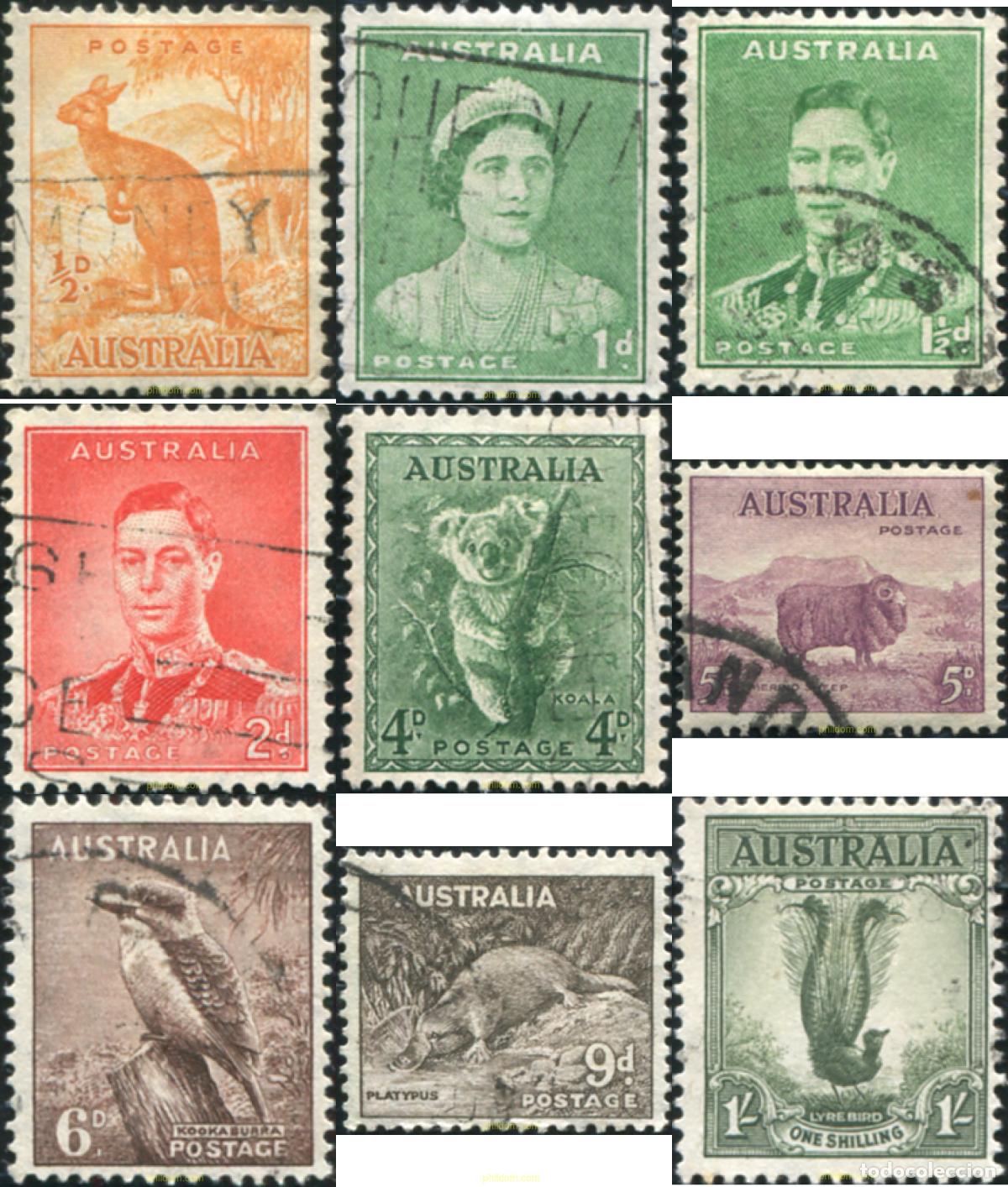 Sellos: 791148 USED AUSTRALIA 1937 SERIE BASICA