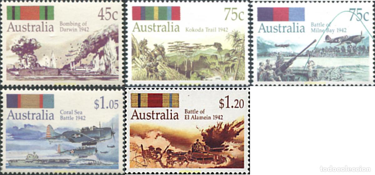 Sellos: 39244 MNH AUSTRALIA 1992 PARTICIPACION DE AUSTRALIA EN LA SEGUNDA GUERRA MUNDIAL