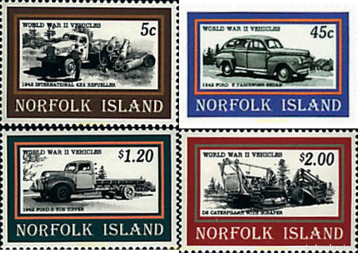 Sellos: 45244 MNH NORFOLK 1995 VEHICULOS DE LA SEGUNDA GUERRA MUNDIAL
