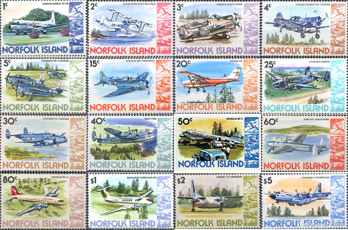 Sellos: 45221 MNH NORFOLK 1980 AVIONES