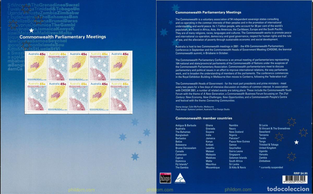 Sellos: 607815 MNH AUSTRALIA 2001 47 CONFERENCIA DE LA COMMONWEALTH