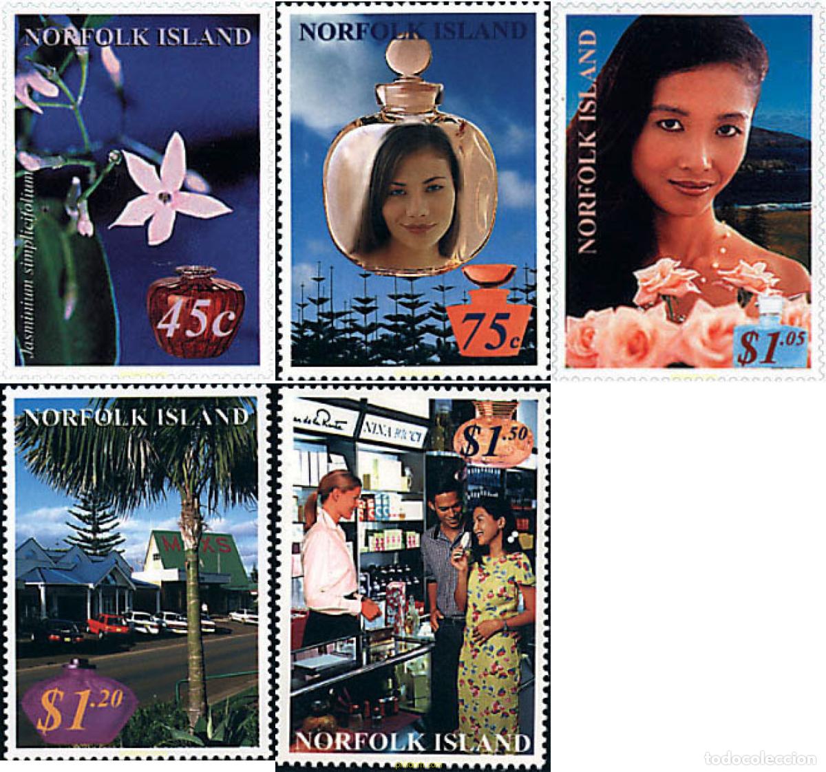 Sellos: 94846 MNH NORFOLK 2001 LA INDUSTRIA DEL PERFUME