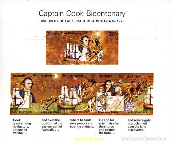 Sellos: 103568 MNH AUSTRALIA 1970 200 ANIVERSARIO DEL DESCUBRIMIENTO DE AUSTRALIA