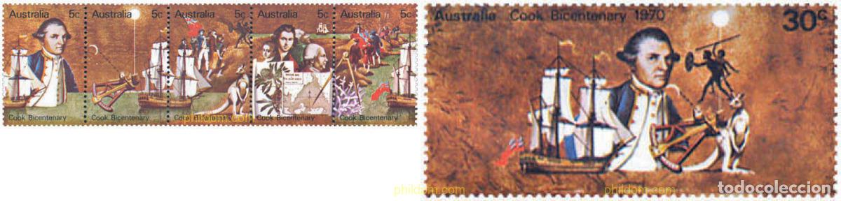 Sellos: 103571 MNH AUSTRALIA 1970 200 ANIVERSARIO DEL DESCUBRIMIENTO DE AUSTRALIA
