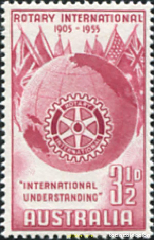 Sellos: 601871 HINGED AUSTRALIA 1955 50 ANIVERSARIO DEL CLUB ROTARY INTERNACIONAL