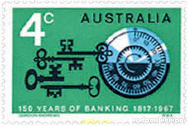 Sellos: 122290 MNH AUSTRALIA 1967 150 ANIVERSARIO DEL BANCO DE AUSTRALIA