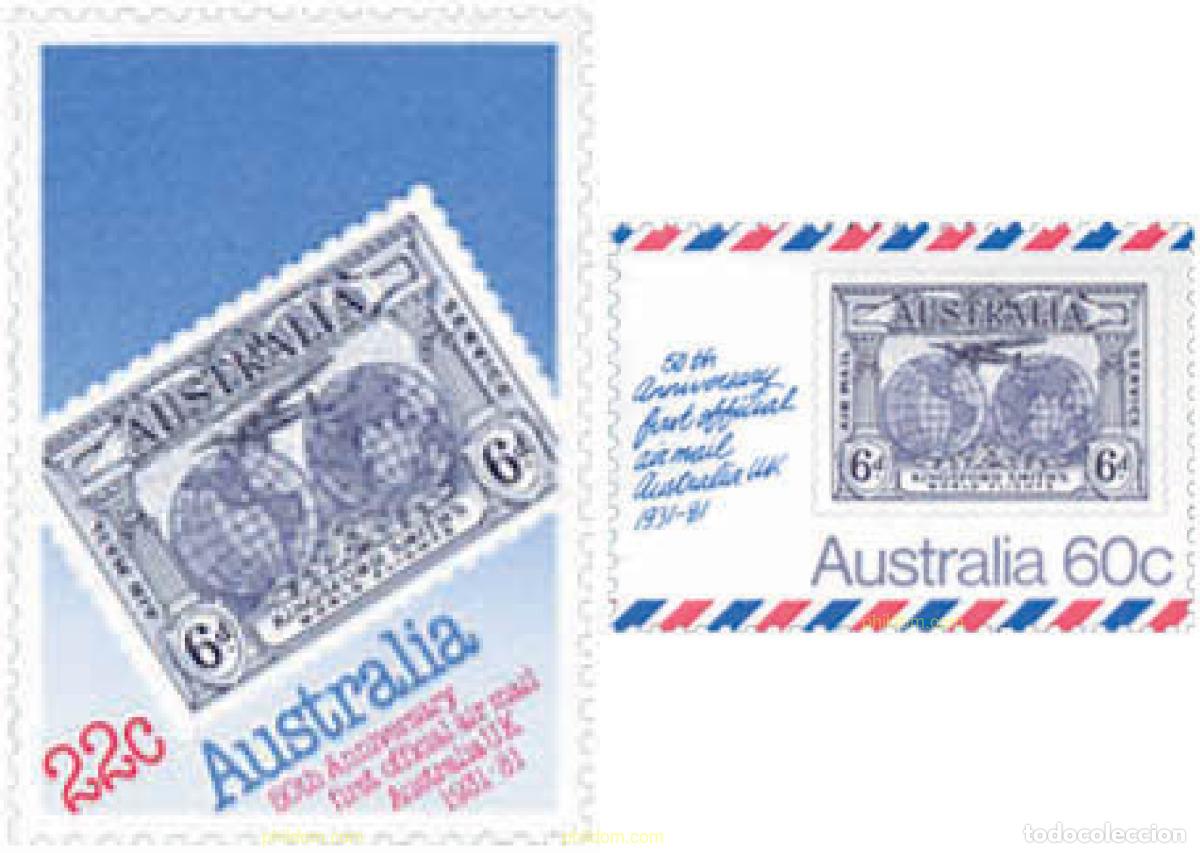 Sellos: 122935 MNH AUSTRALIA 1981 50 ANIVERSARIO DEL PRIMER CORREO AEREO ENTRE AUSTRALIA Y GRAN BRETA&Ntilde;A