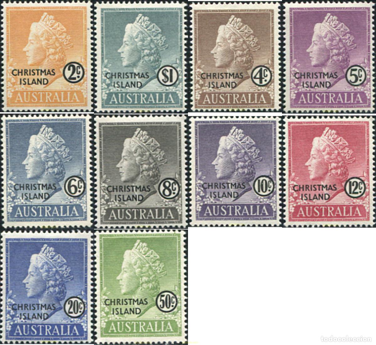 Sellos: 305644 HINGED CHRISTMAS 1958 REINA ISABEL II
