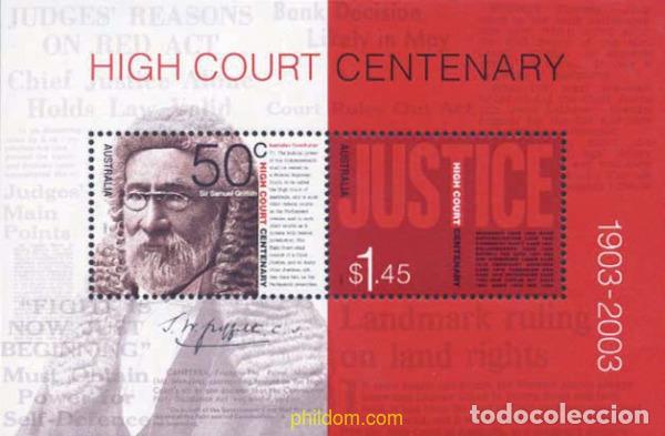 Sellos: 132708 MNH AUSTRALIA 2003 CENTENARIO DE LA CORTE SUPREMA